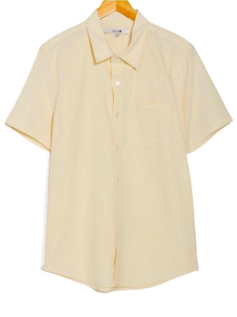 Joe’s Jeans Yellow Seersucker Short Sleeve Button-Up Shirt Size Men’s XL (NWT)